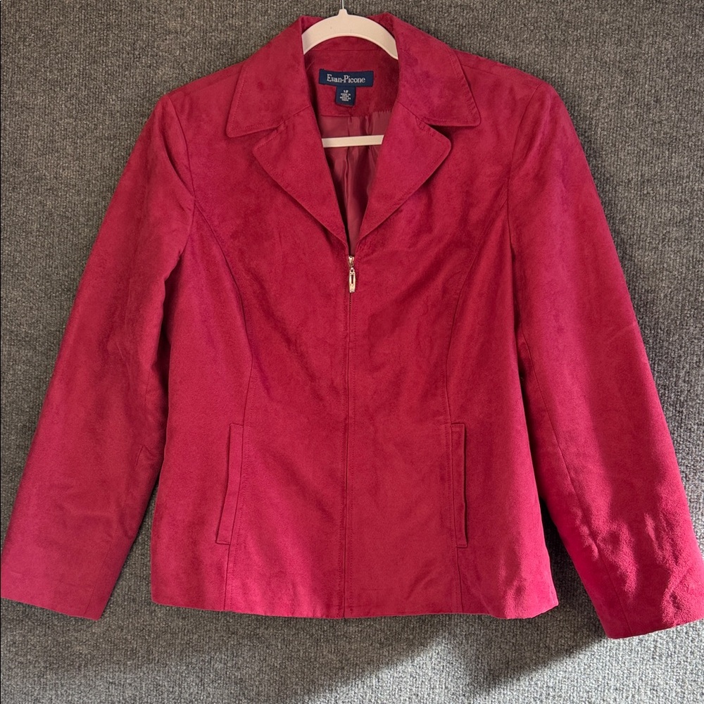 Evan Picone Women's Vibrant Pink (Suede Feel) Blazer Size 12